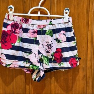 Kate Spade Floral Striped Pajama Shorts
